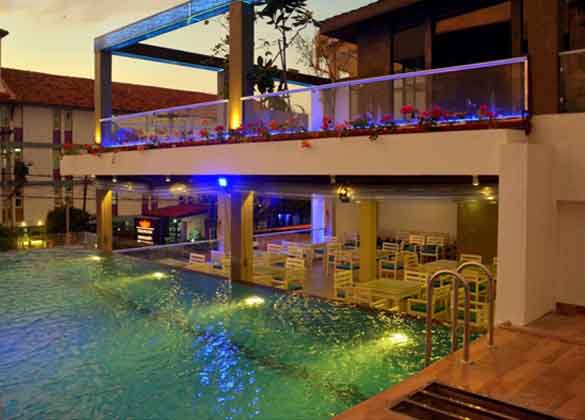 hotel beach corridor swimming pool